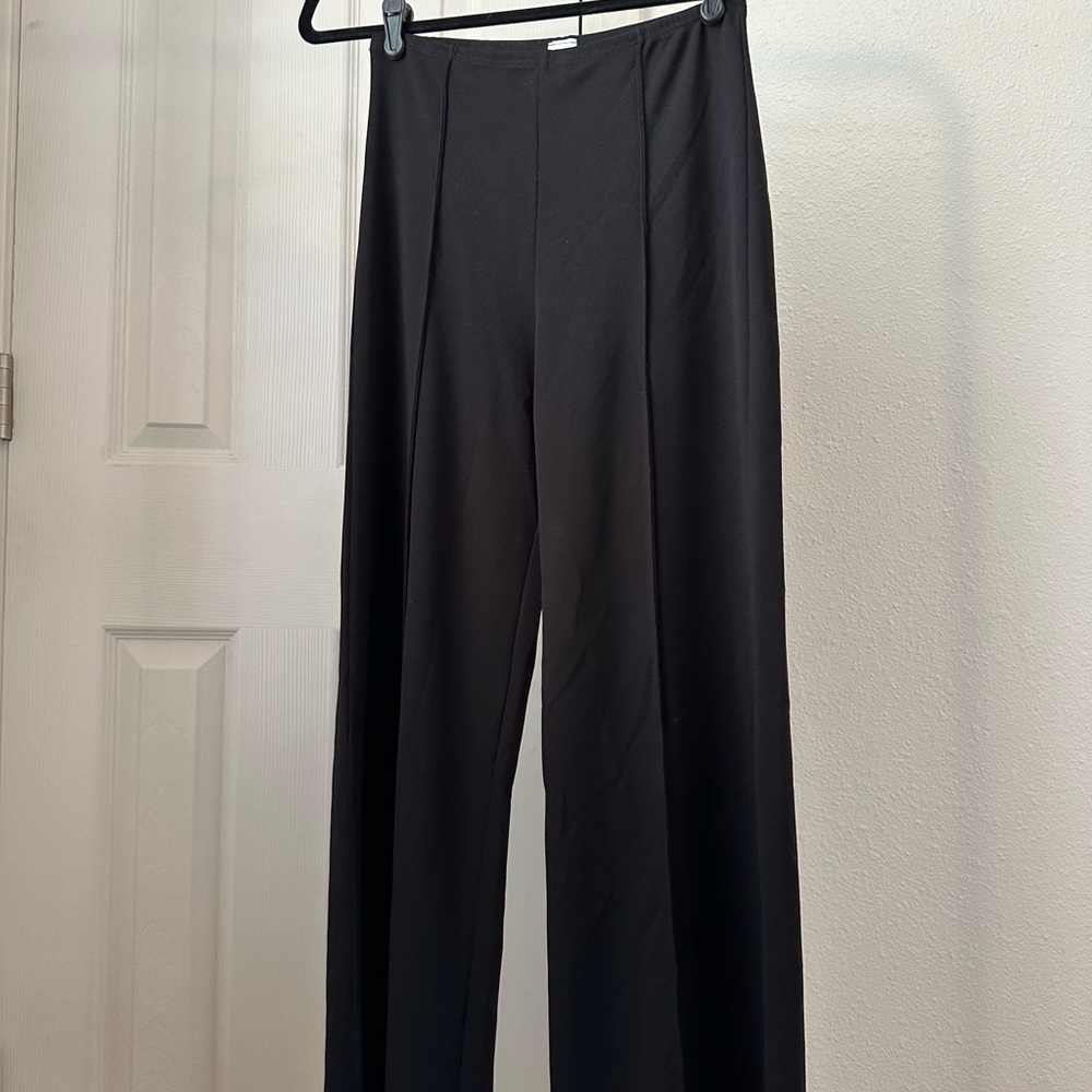 Black wide leg trousers